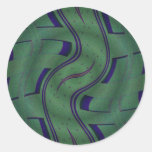 abstract green round stickers