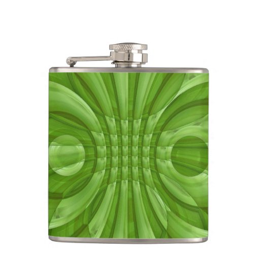 Abstract green Wood Pattern Flasks