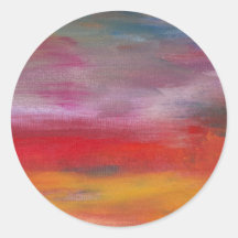 Abstract - Guash & Acrylic - Pleasant Dreams Round Sticker