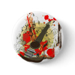 Abstract Guitar Logo Pinback Buttons