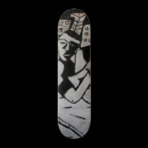 ABSTRACT GUITARIST BLACK WHITE skateboards