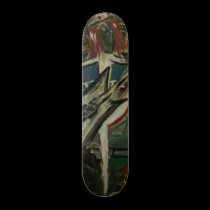 Abstract Guitarist skateboards