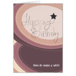 Abstract happy birthday purple greeting card