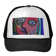 ABSTRACT HAPPY FAMILY BY PRISARTS MESH HATS
