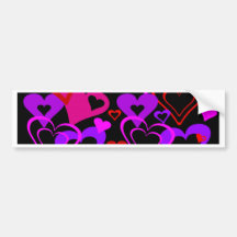 Abstract Hearts Bumper Stickers