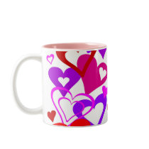 Abstract Hearts Mugs