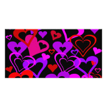 Abstract Hearts Photo Card Template