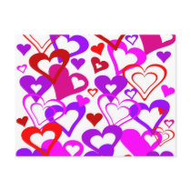 Abstract Hearts Postcards
