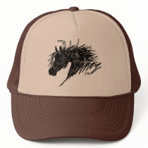Abstract Horse Head Mesh Hats