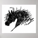 Abstract Horse Head posters