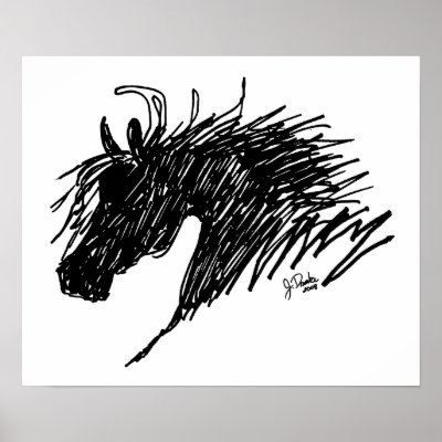 Abstract Horse Head Print by PaintingPony