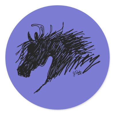 Abstract Horse Head Stickers by PaintingPony