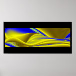 abstract in gold-gelb blau auf schwarz plakate