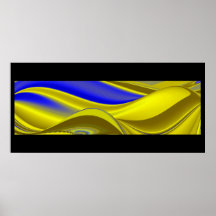 abstract in gold-gelb blau auf schwarz plakate