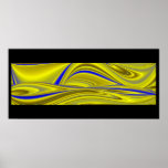 abstract in gold-gelb blau auf schwarz plakate