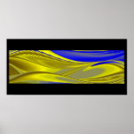 abstract in gold-gelb blau auf schwarz posterdrucke