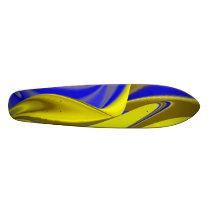 Abstract in gold-gelb blau personalisiertes skatedeck