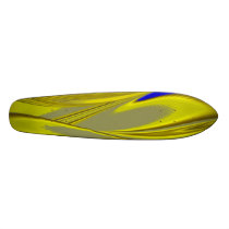 Abstract in gold-gelb blau bedrucktes skateboard