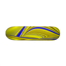 Abstract in gold-gelb blau bedruckte skateboarddecks