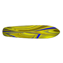 Abstract in gold-gelb blau personalisiertes skateboard