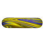Abstract in gold-gelb blau individuelle skateboarddecks