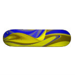Abstract in gold-gelb blau bedruckte skateboarddecks