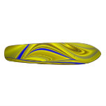 Abstract in gold-gelb blau bedruckte skateboarddecks