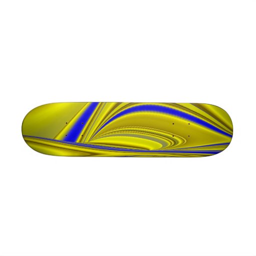 Abstract in gold-gelb blau bedruckte skateboarddecks
