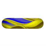 Abstract in gold-gelb blau skateboard brett