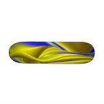 Abstract in gold-gelb blau skateboard deck
