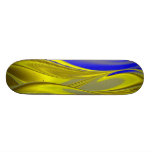 Abstract in gold-gelb blau skateboardbretter