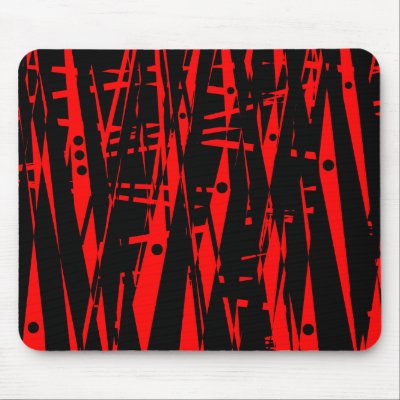 Abstract in Red and Black Mouse Pad by artberry