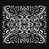 Abstract Ink Peacock Poster, Print