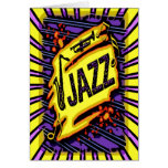 Abstract Jazz Music Greeting Cards