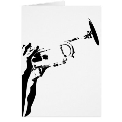 Abstract Jazz Trumpet Card by markmurphycreative
