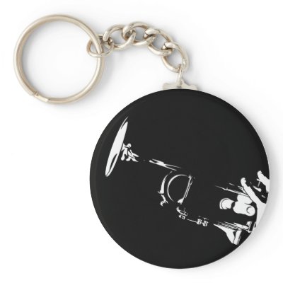 Abstract Jazz Trumpet Keychain by markmurphycreative