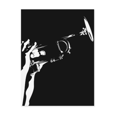 Abstract Jazz Trumpet Postcard by markmurphycreative