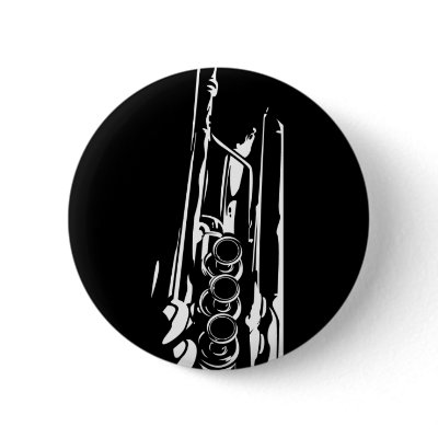 Abstract Jazz Trumpet Silhouette Pin by markmurphycreative