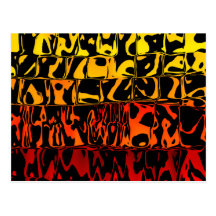 Abstract Lava Swirl Squared Postcard