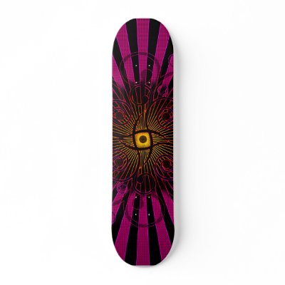 Abstract Lines and Spirals: Custom Skateboard by spiritswitchboard
