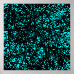 Abstract Lines - Cyan Poster