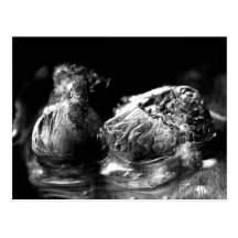 Abstract Melting Ice Cubes in Monochrome Postcard