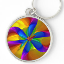 Abstract Metallic Flower Rainbow Colour Swirl