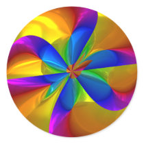 Abstract Metallic Flower Rainbow Colour Swirl