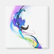 Abstract Morning Glory Paint Splatters Fridge Magnets