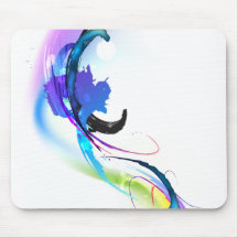 Abstract Morning Glory Paint Splatters Mousemat