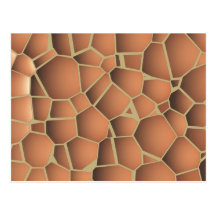 Abstract mosaic floor-tiles terracotta orange postcard