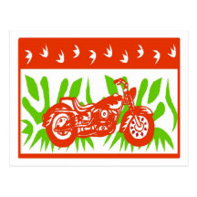 Abstract Motorcycle Christmas Postcard