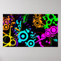 Abstract neon splatter modern canvus poster posters