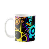 Abstract neon splatter modern coloured Coffee Mug